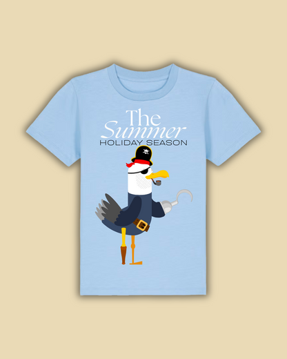 Pirate Seagull - Summer Holiday Series - Kids T-Shirt - Blue