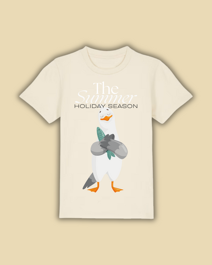 Fishy Seagull - Summer Holiday Series - Kids T-Shirt - Natural Raw
