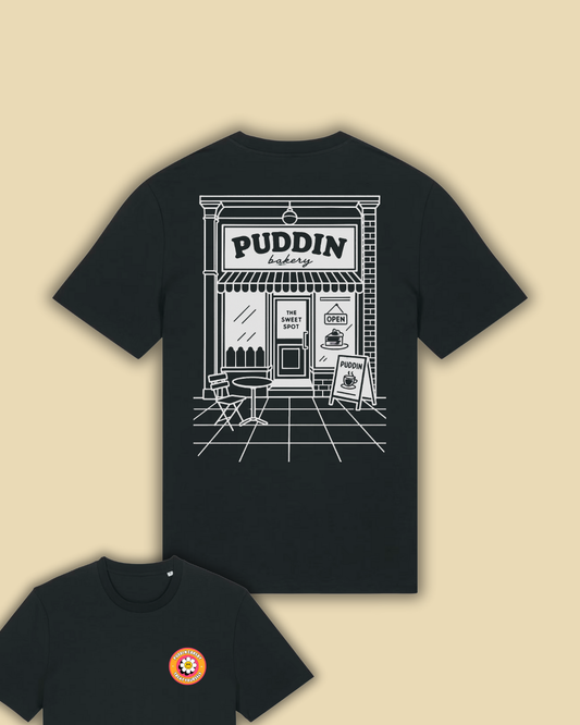 Puddin Tee - Little Puddings Co x Puddin Series - Adults T-Shirt - Black