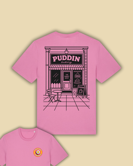 Puddin Tee - Little Puddings Co x Puddin Series - Adults T-Shirt - Pink