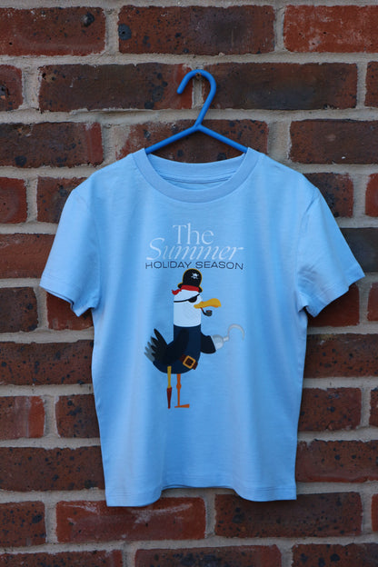 Pirate Seagull - Summer Holiday Series - Kids T-Shirt - Blue